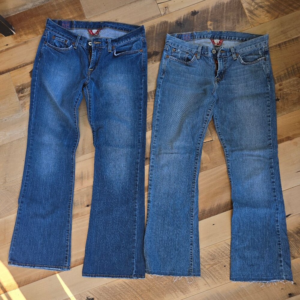 2- Pair Lucky Brand Sweet N Low Boot Cut Jeans 8/29 Reg
